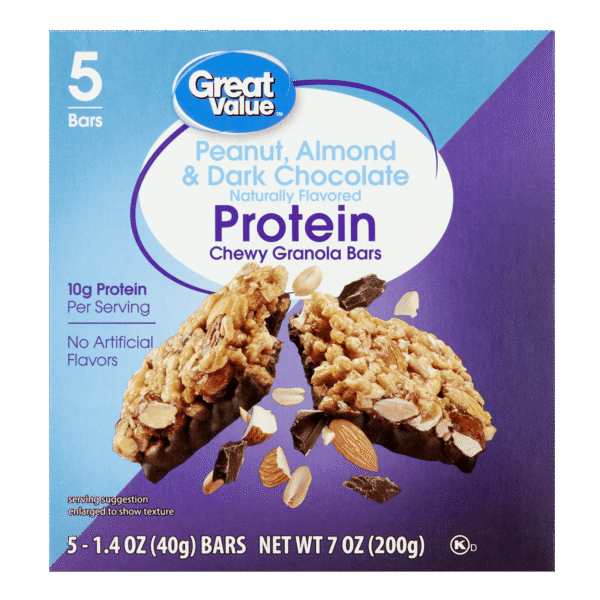 Great Value Peanut, Almond & Dark Chocolate Protein Chewy Granola Bars